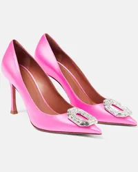 Amina Muaddi Pumps Camelia aus Satin Pink