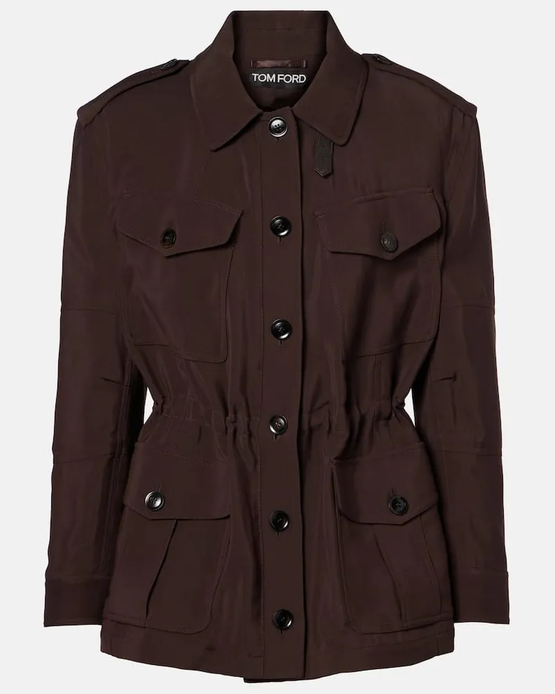 Tom Ford Feldjacke mit Leder Braun