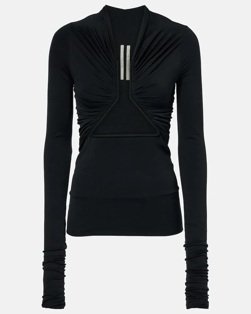 Rick Owens Top aus Jersey Schwarz
