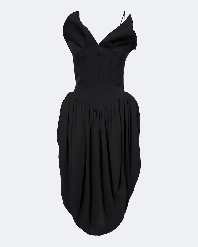 Magda Butrym Cocktailkleid aus Baumwolle und Seide Schwarz