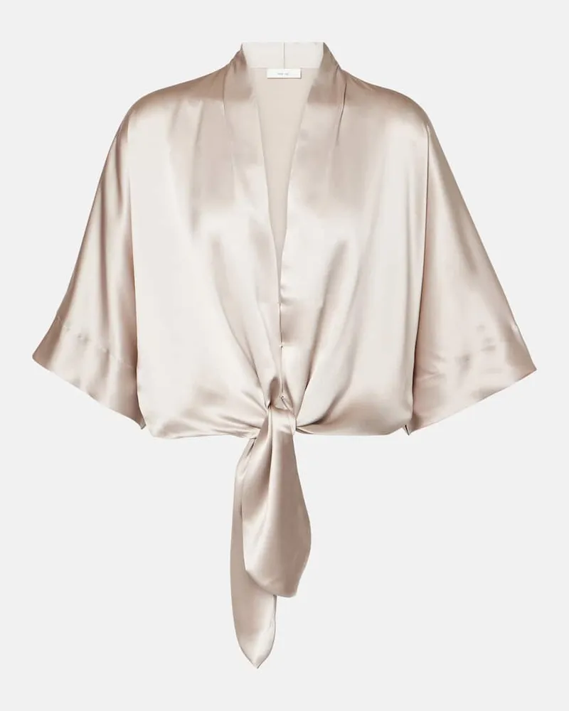The Sei Bluse aus Seidensatin Beige