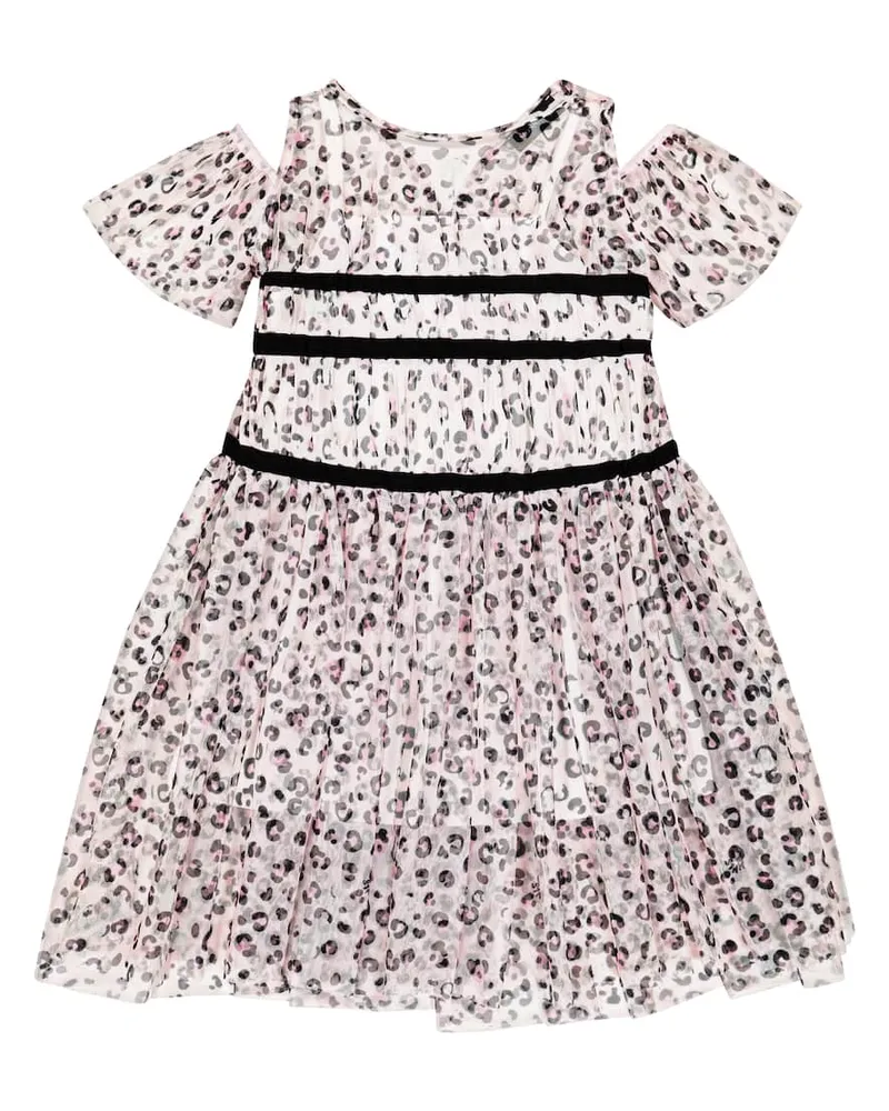 Monnalisa Bedrucktes Kleid aus Tüll Multicolor