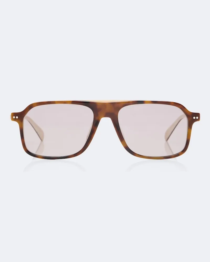 Brunello Cucinelli Eckige Sonnenbrille Sartorial Sunset Braun