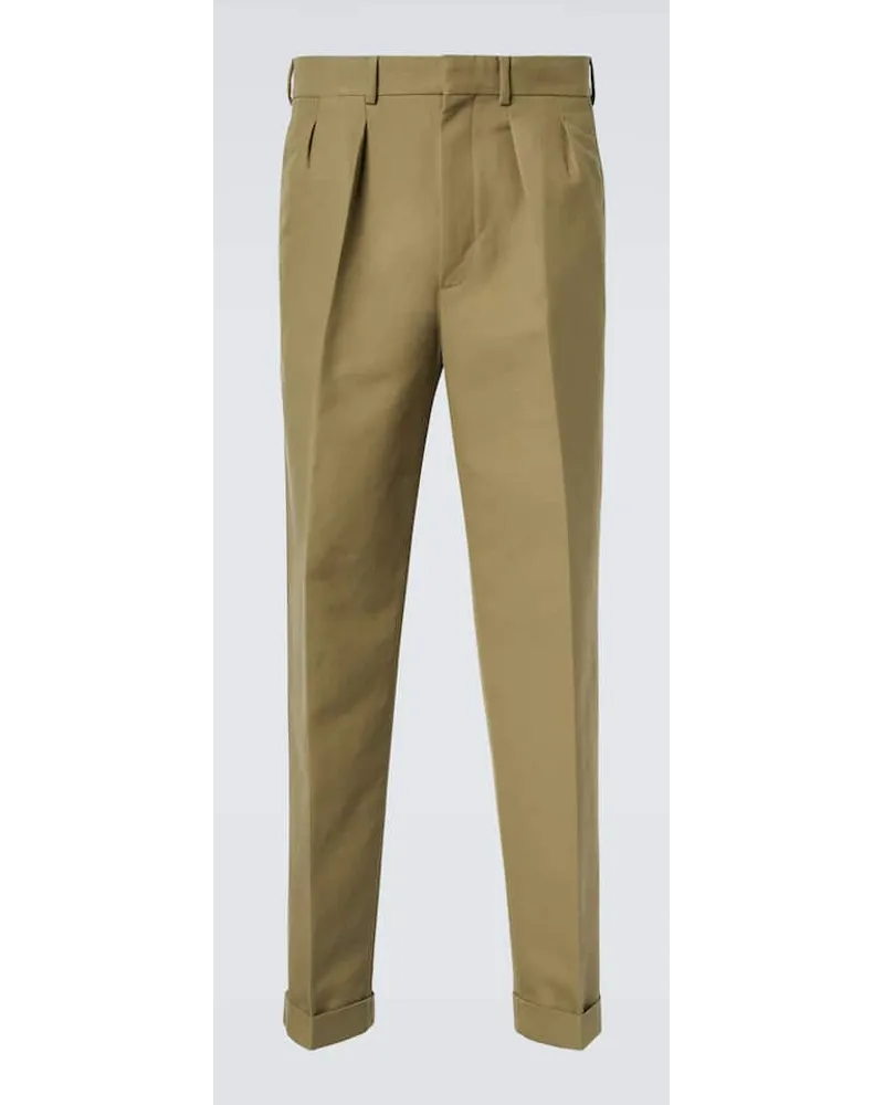 Tom Ford Chinohose Semi Sartorial aus Baumwollsatin Gruen