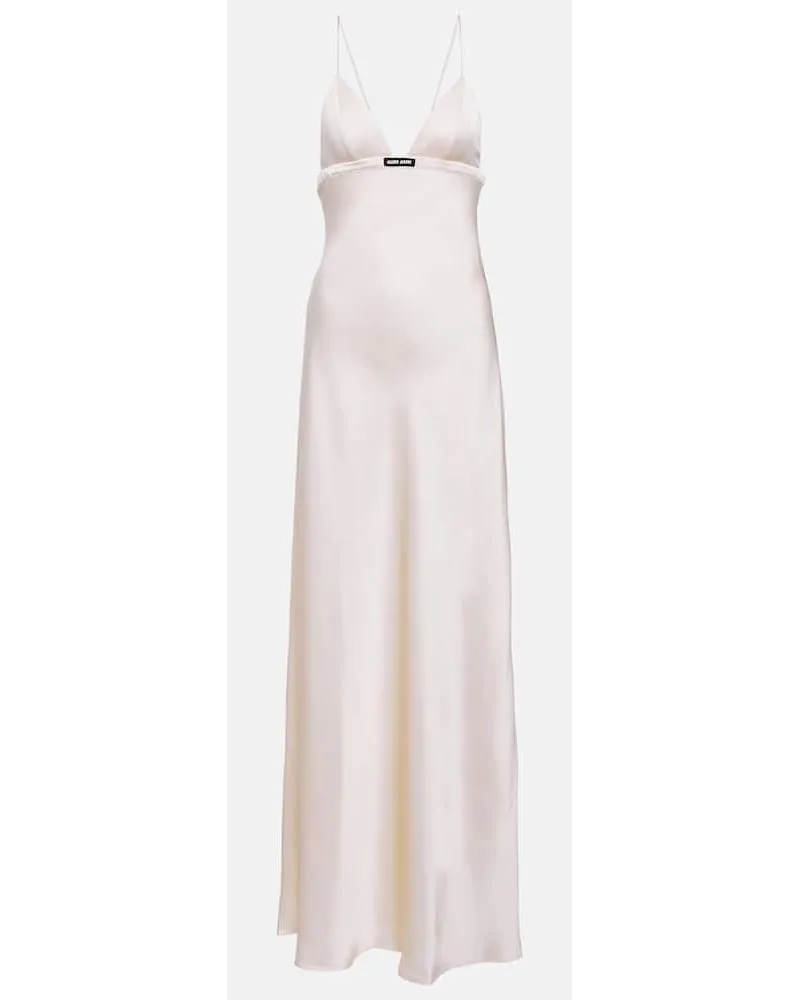 Miu Miu Robe aus Satin Weiss