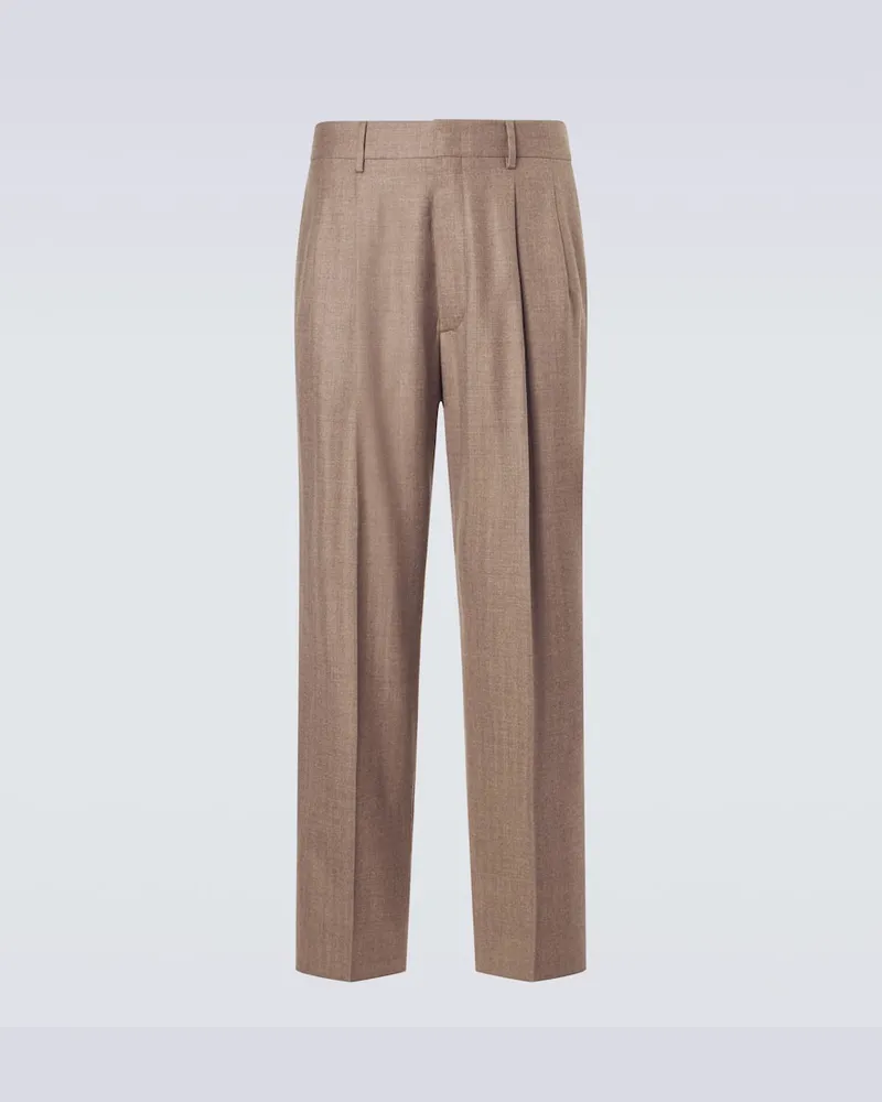 Loro Piana Gerade Hose Buxton aus Schurwolle Braun
