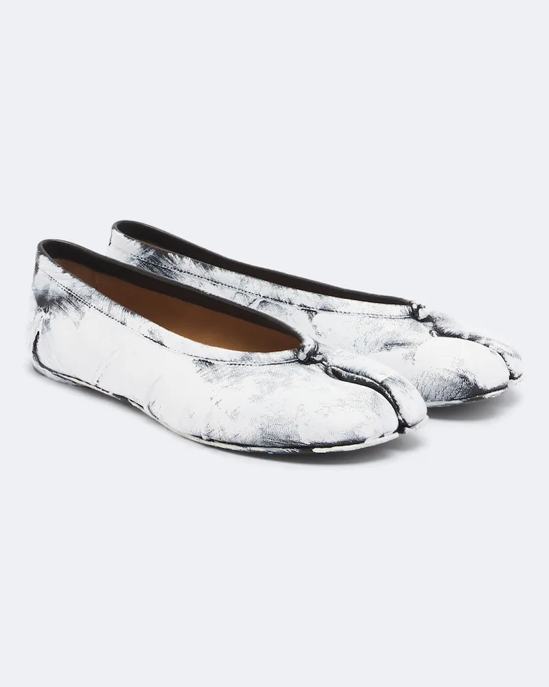 Maison Margiela Ballerinas Tabi aus Leder Weiß
