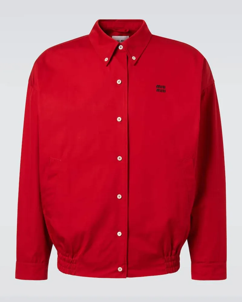 Miu Miu Blouson aus Baumwollpopeline Rot
