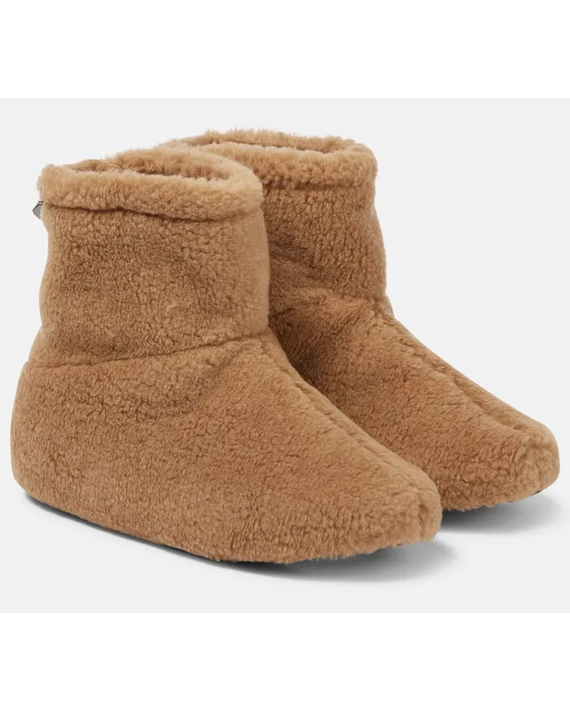 Loro Piana Schuhe fuer zu Hause aus Faux Shearling Beige