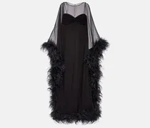 Robe aus Seide mit Federn