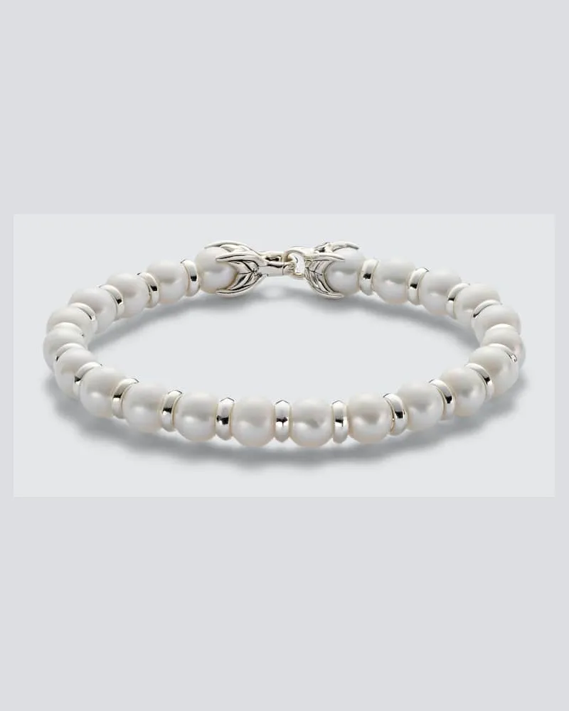 David Yurman Armband Spiritual Beads aus Süßwasserperlen mit Sterlingsilber Silber