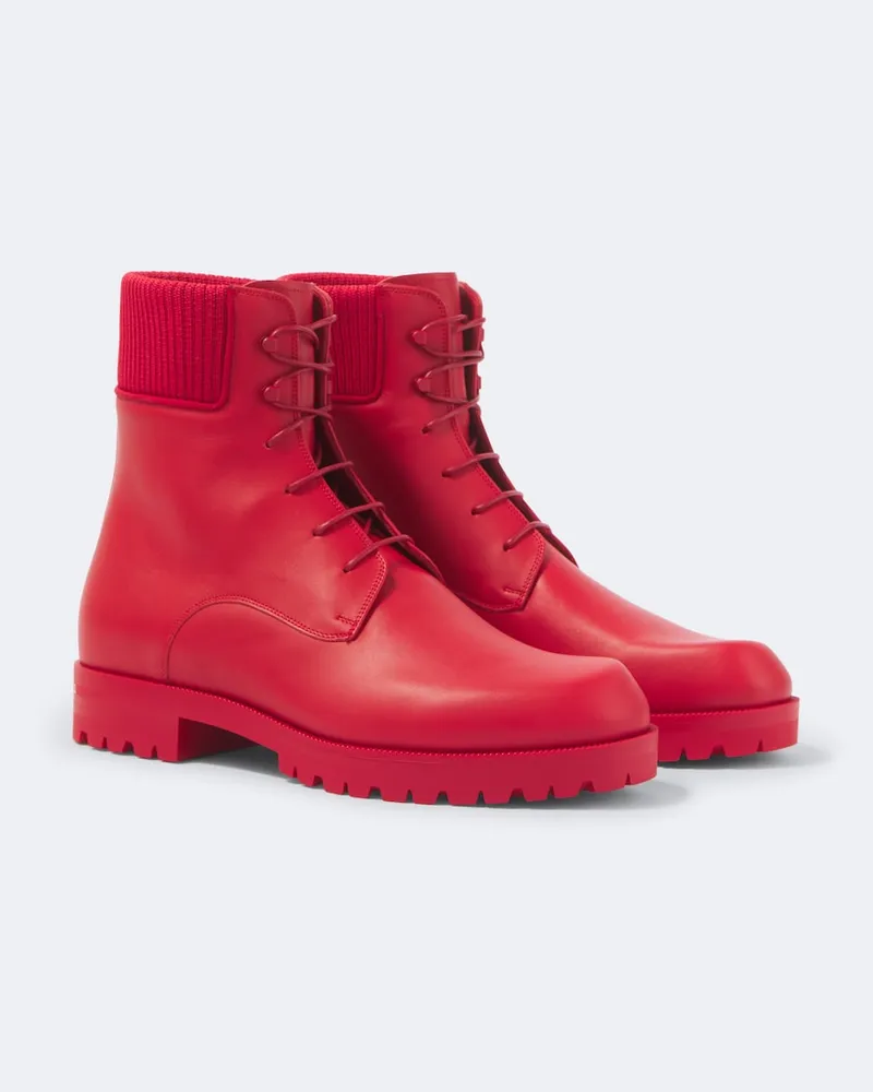 Christian Louboutin Schnürstiefel Trapman TCT 2 aus Leder Rot