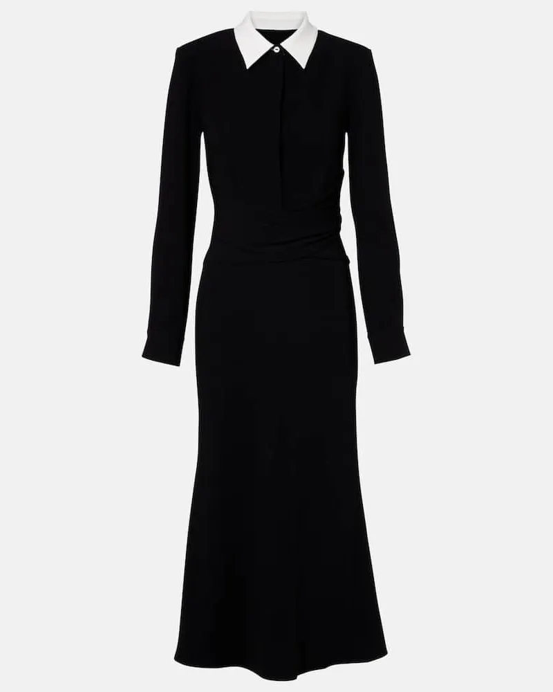 Roland Mouret Midikleid aus Crêpe Schwarz