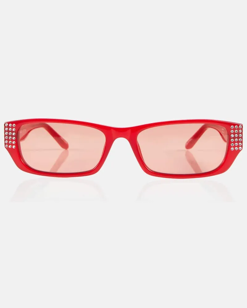 Magda Butrym X Linda Farrow Eckige Sonnenbrille Rot
