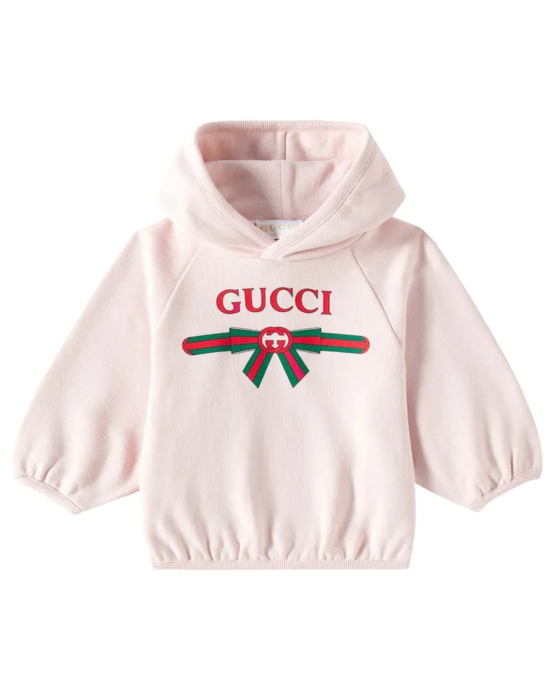 Gucci Baby Hoodie aus Baumwoll-Jersey Pink