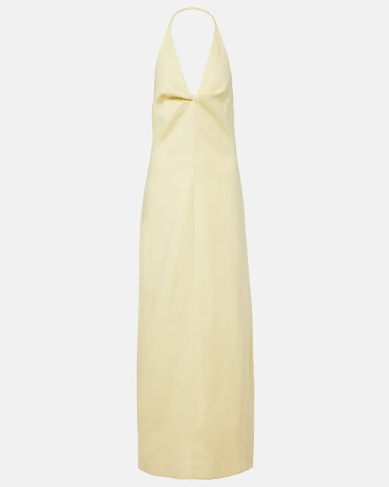 SIR Maxikleid aus Leinen Gelb