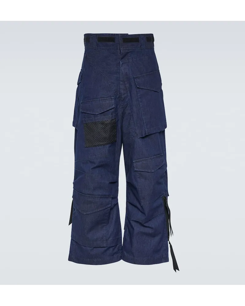 Junya Watanabe Cargohose aus Denim Blau