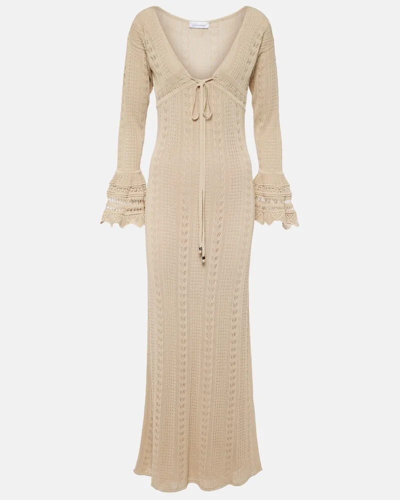 Blumarine Maxikleid aus Häkelstrick Weiß