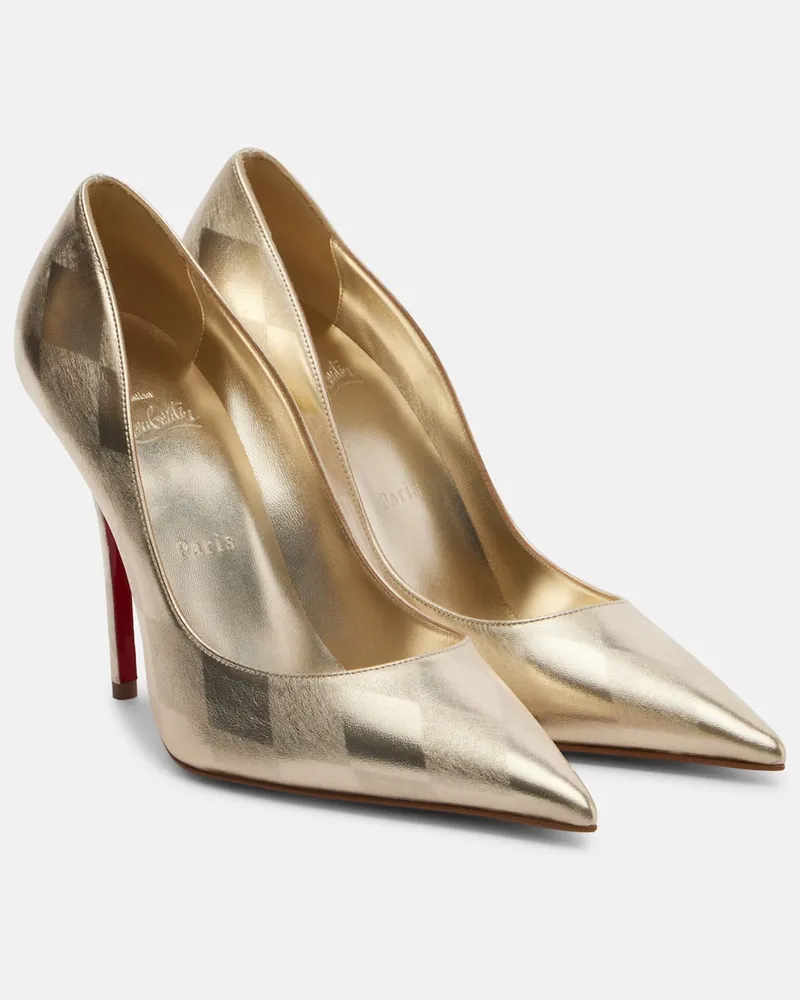 Christian Louboutin Pumps Miss Z 100 aus Metallic-Leder Gold