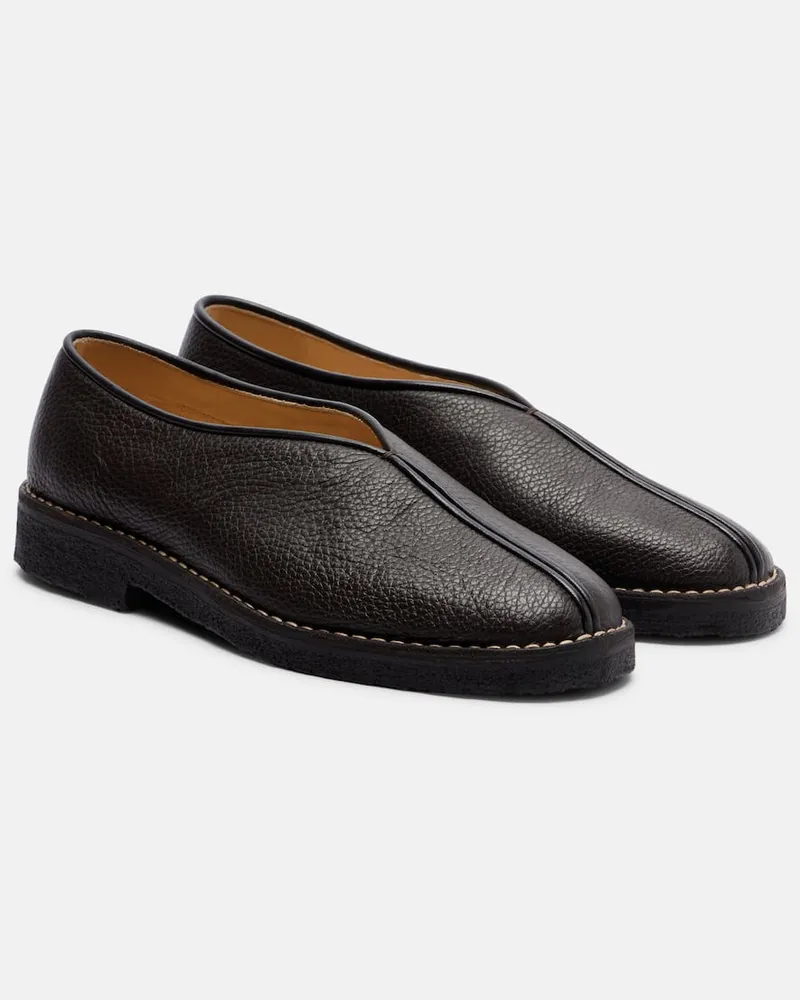 Christophe Lemaire Slip-Ons Piped aus Leder Braun