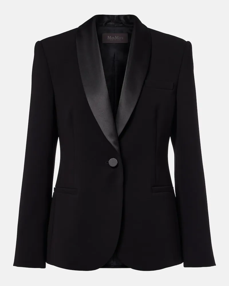 Max Mara Smokingjacke Scatola aus Cady Schwarz