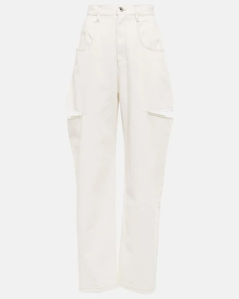 Maison Margiela High-Rise Straight Jeans Weiß