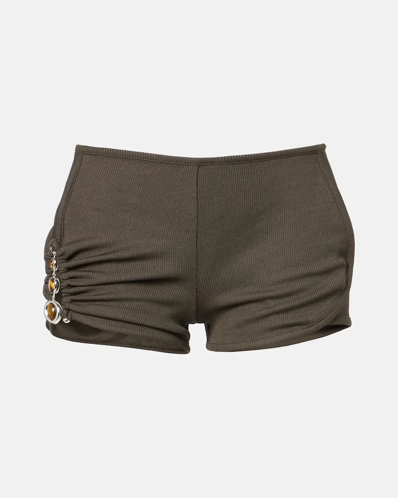 Christopher Esber Verzierte Shorts Droplet Crystal Grün