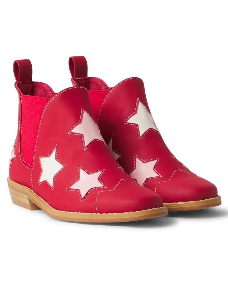 Stella McCartney Kids Stiefel mit Logo-Applikation Rot