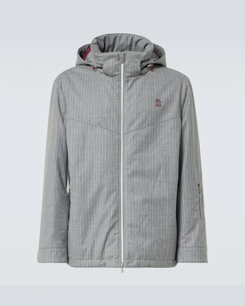 Brunello Cucinelli Skijacke aus Wolle Grau