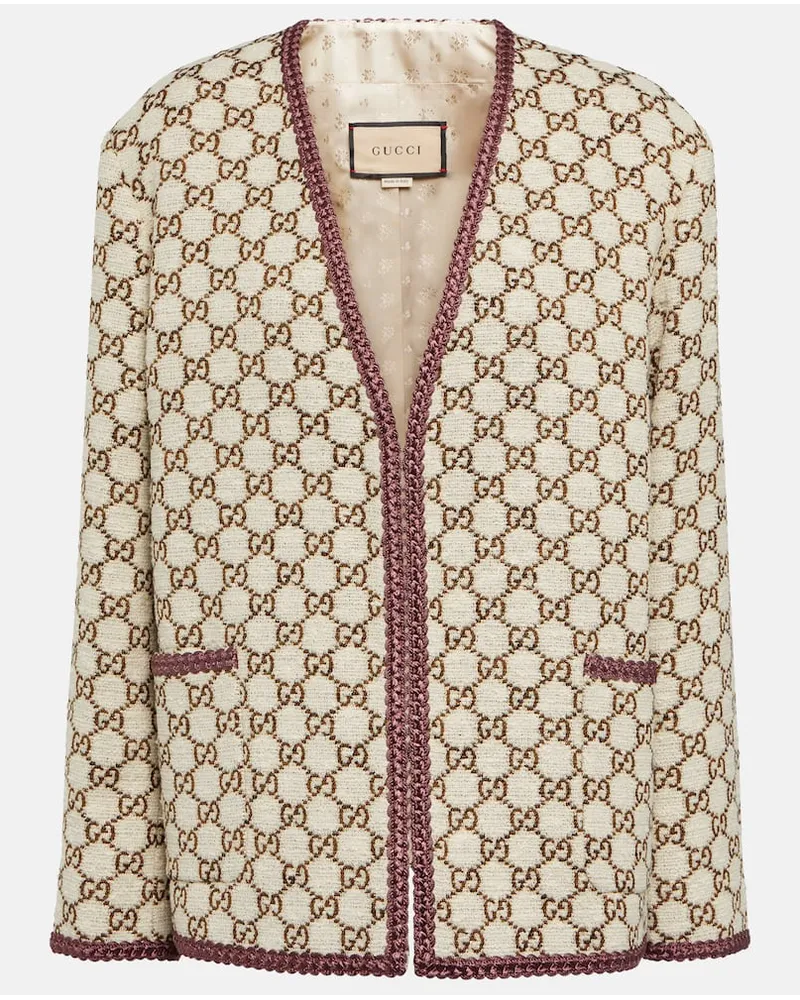 Gucci Jacke GG aus Tweed Beige