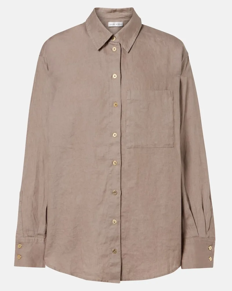 Heidi Klein Hemd Zakynthos aus Leinen Beige