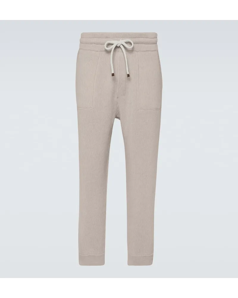 Brunello Cucinelli Hose aus Kaschmir Beige