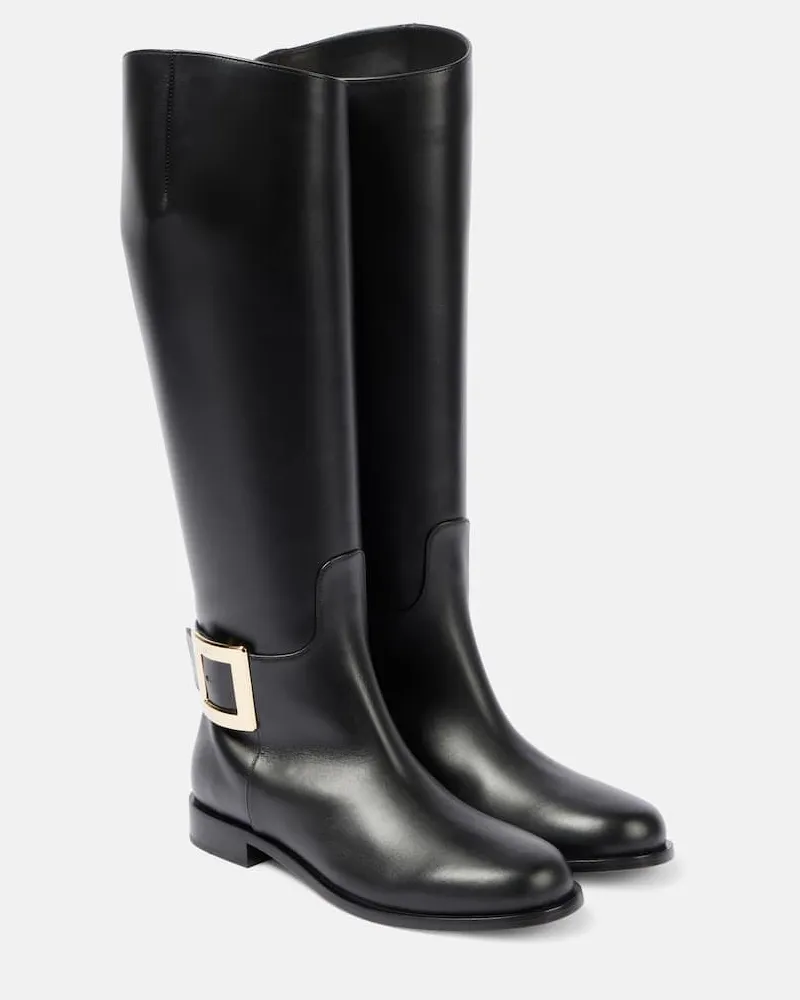 Roger Vivier Stiefel Viv Riding aus Leder Schwarz