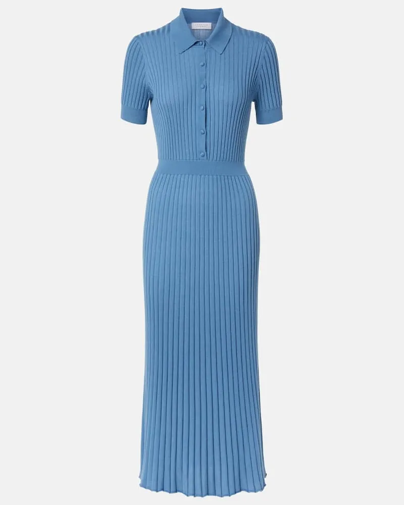 Gabriela Hearst Maxikleid Amor aus Seide und Kaschmir Blau