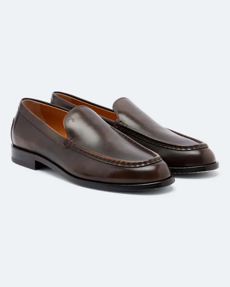 TOD'S Verzierte Loafers aus Leder Braun