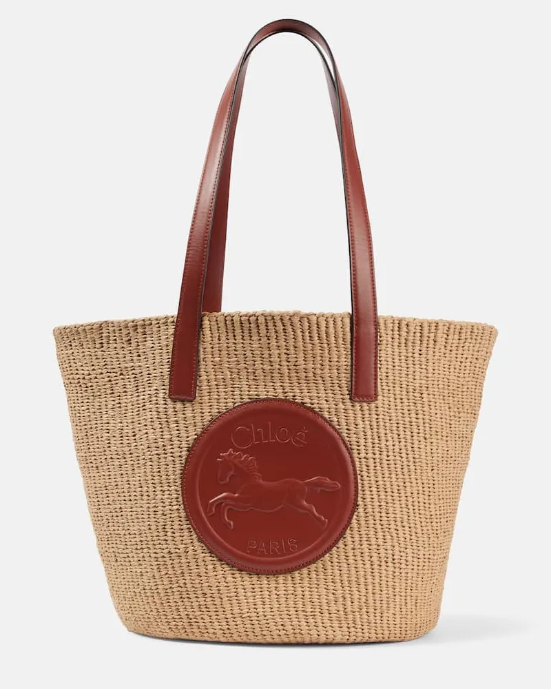 Chloé Chloé Tote Horse Medal Large mit Leder Braun