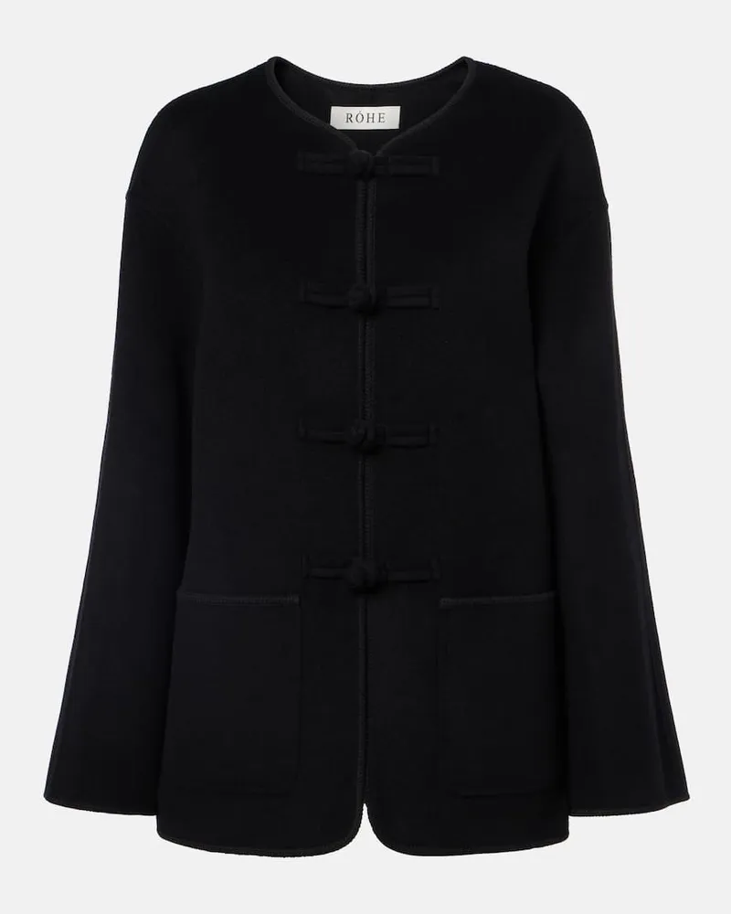 Róhe Róhe Jacke aus Wolle Schwarz