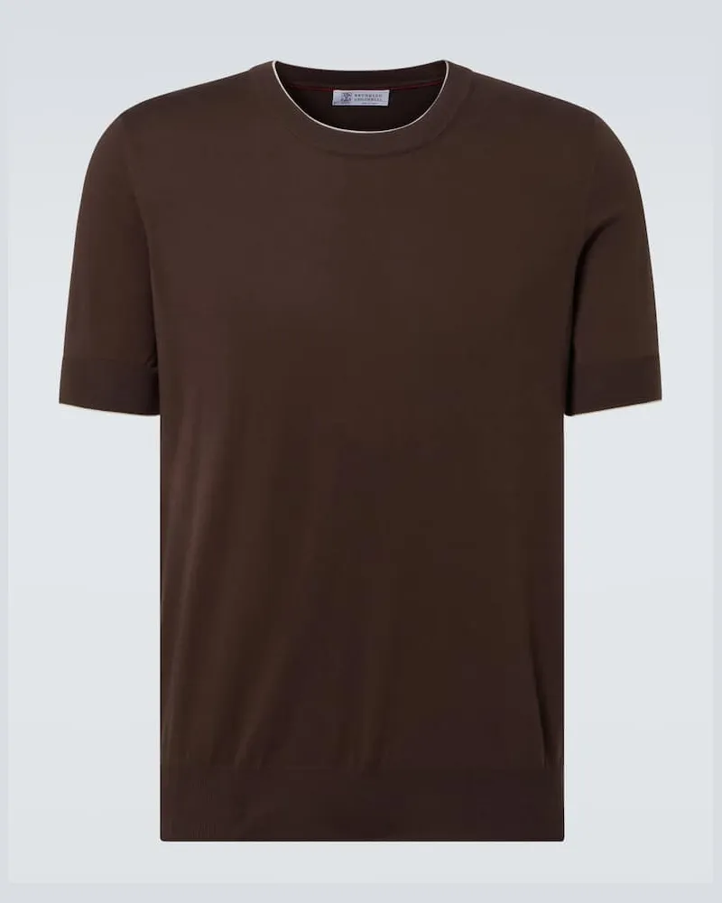Brunello Cucinelli T-Shirt aus Baumwolle Braun