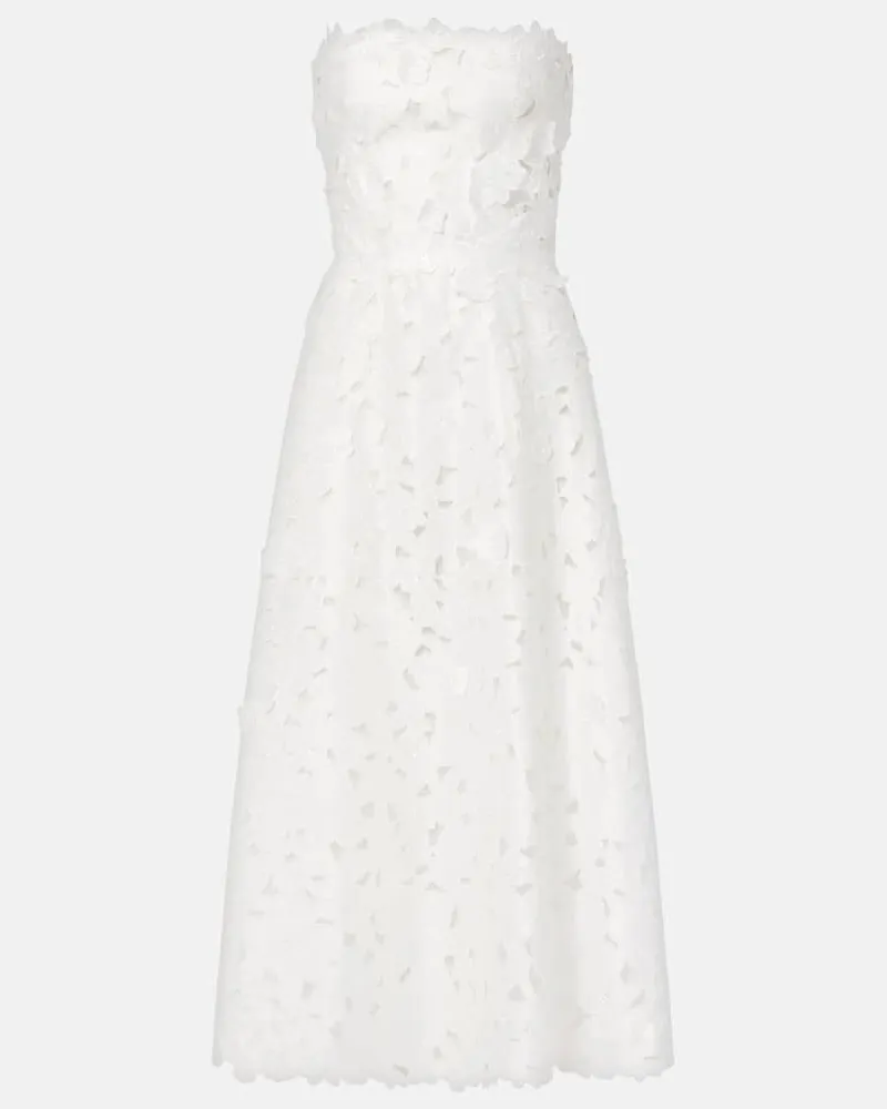 COSTARELLOS Cocktailkleid Norina aus Satin mit Spitze Weiã