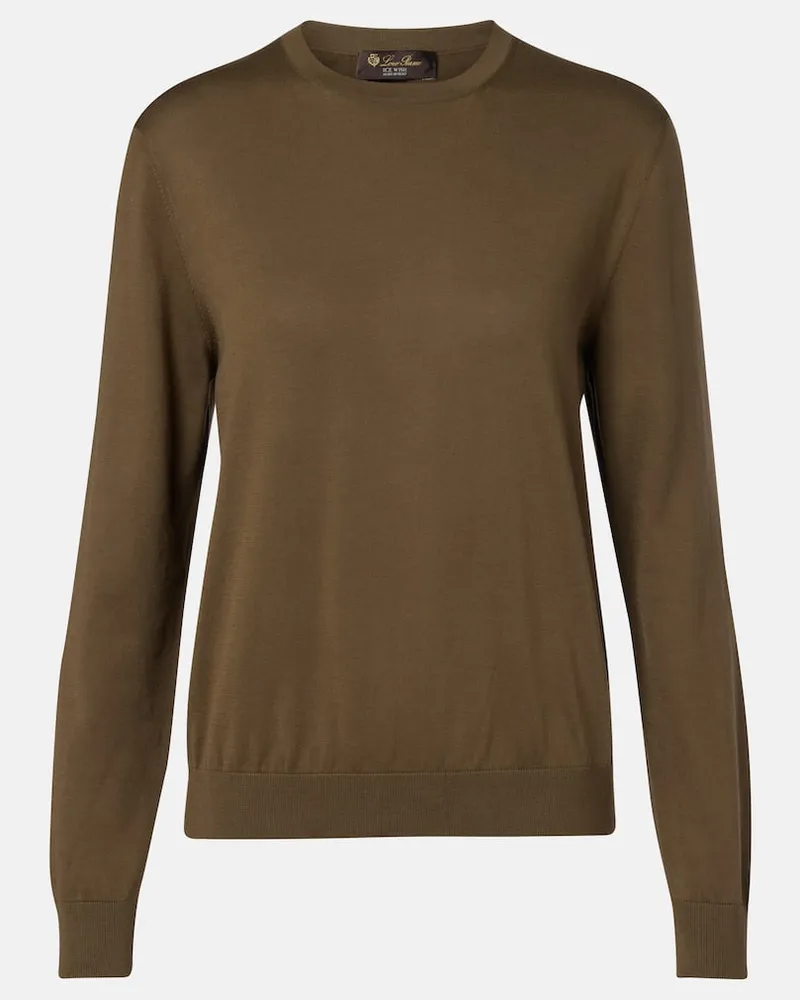 Loro Piana Pullover aus Baumwolle Grün