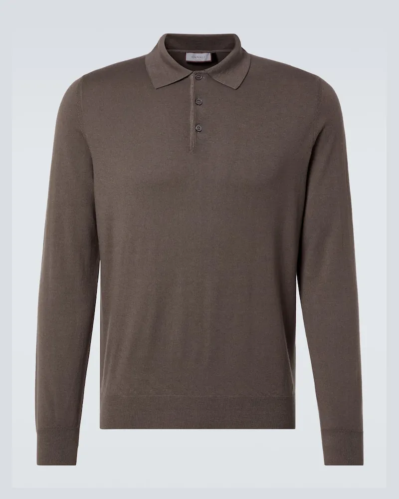 Canali Polopullover aus Kaschmir Schwarz