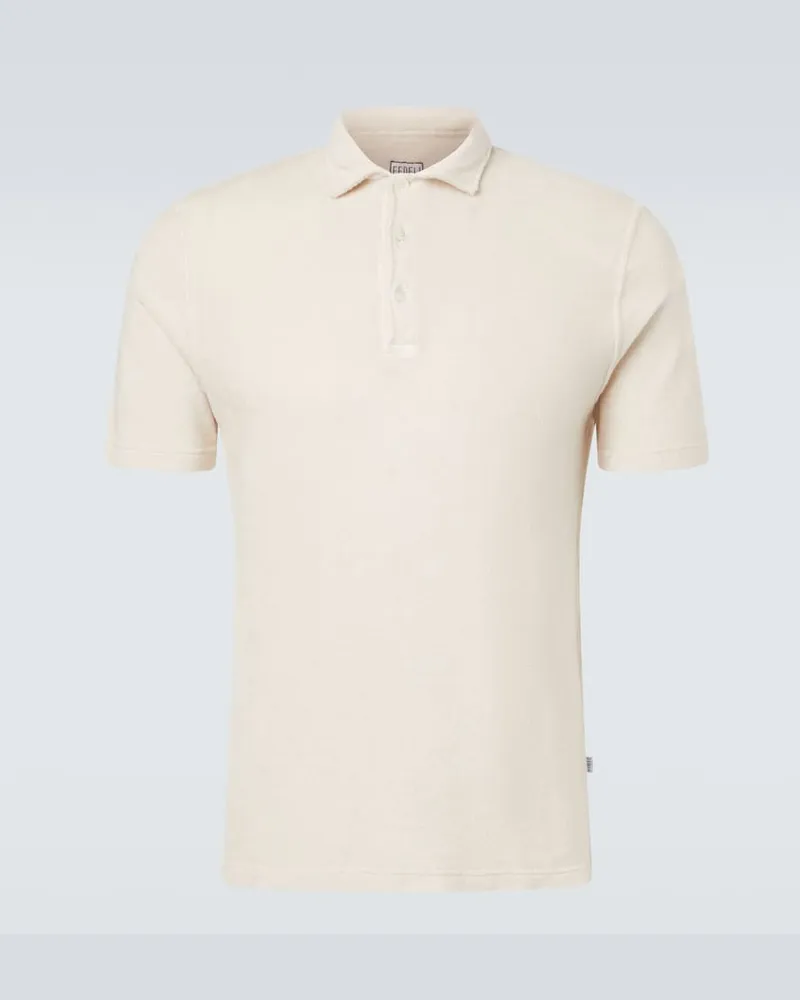 Fedeli Polohemd Mondial aus Frottee Beige