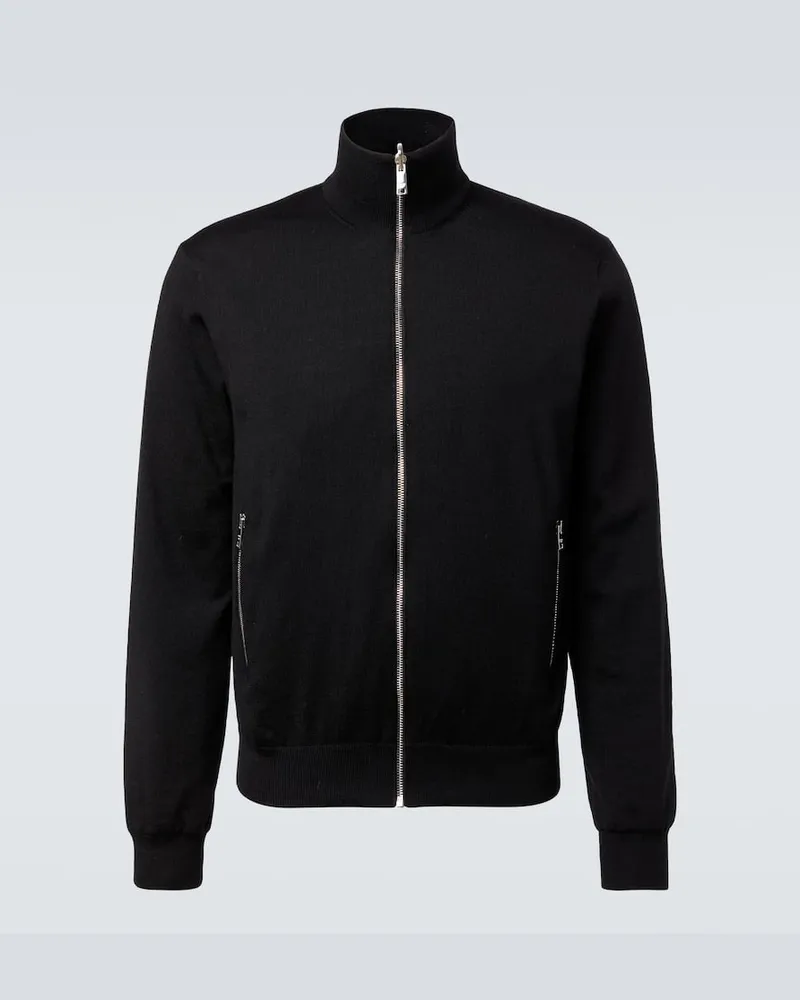 Prada Wendbare Jacke aus Schurwolle und Re-Nylon Schwarz