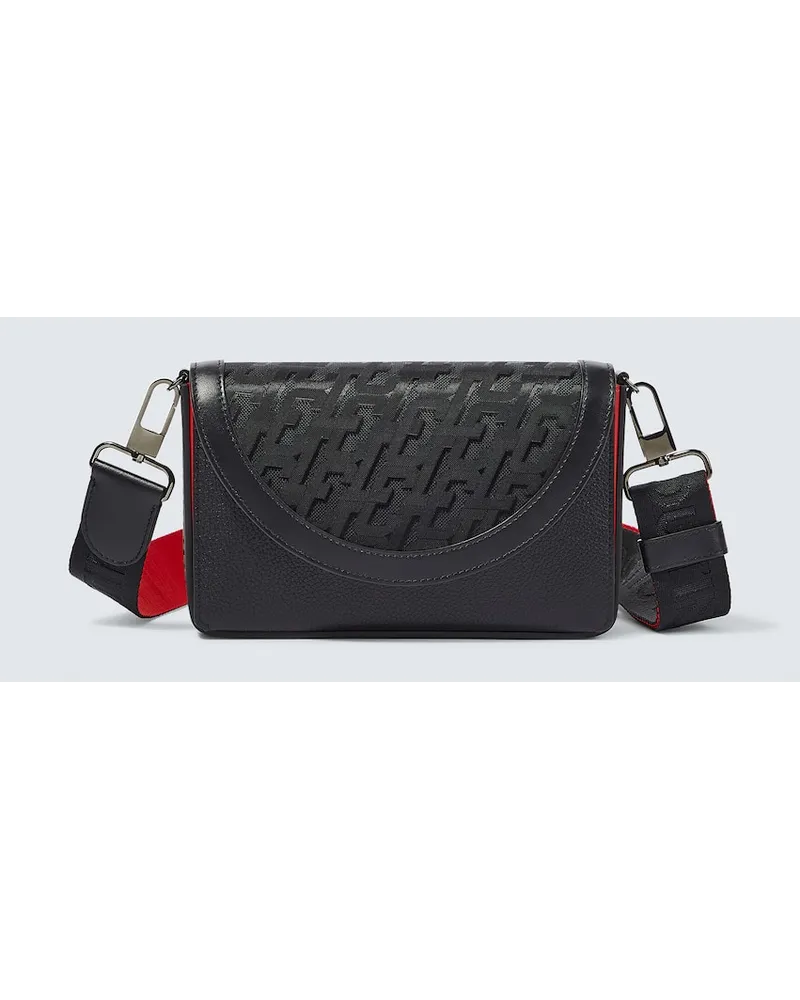 Christian Louboutin Messenger Bag Monogram aus Leder Schwarz