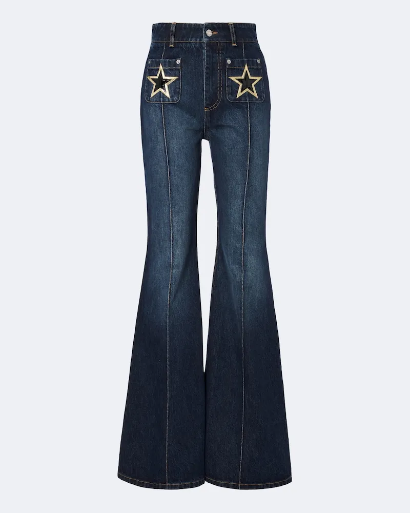 Dolce & Gabbana Bestickte Flared Jeans Blau