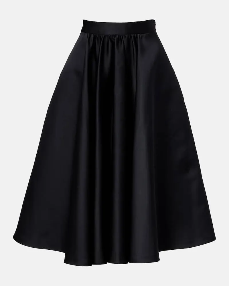 Max Mara Midirock Farneto aus Satin Schwarz