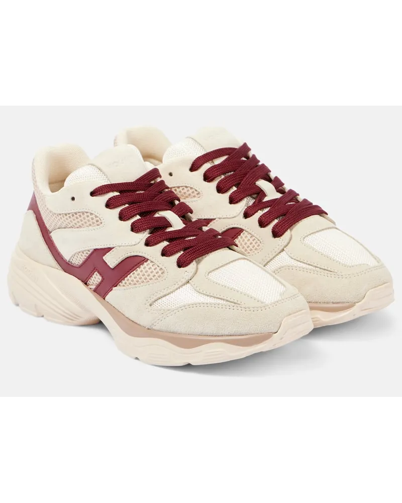 Hogan Sneakers mit Veloursleder Beige