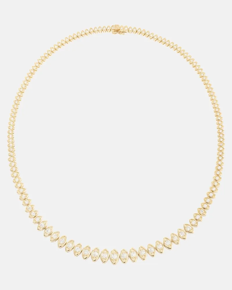 Sydney Evan Halskette Eternity aus 14kt Gelbgold mit Diamanten Gold
