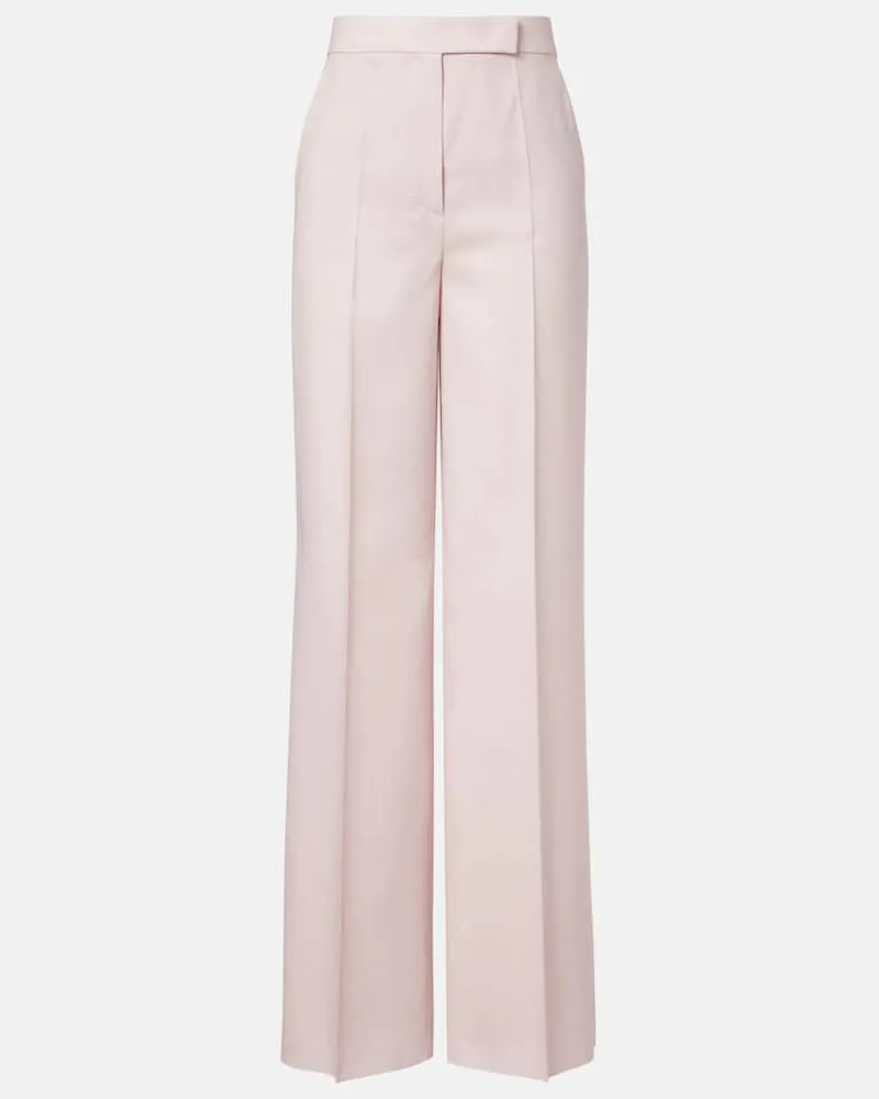Max Mara Weite Hose Girone aus Wolle, Mohair und Seide Pink