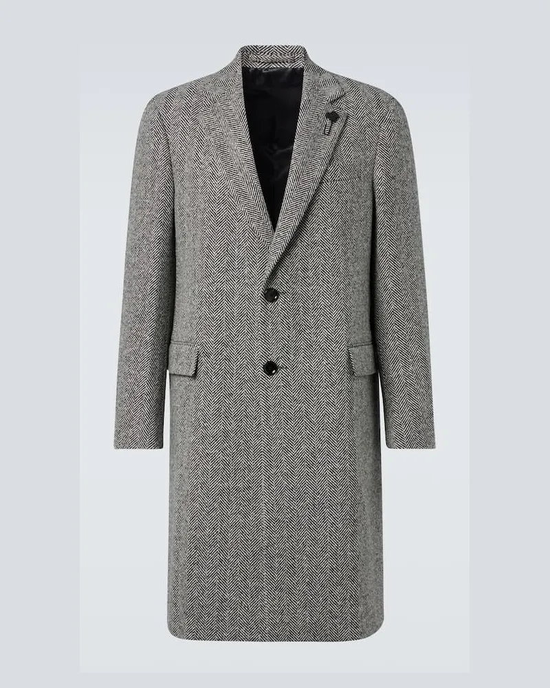 LARDINI Mantel aus Tweed Schwarz